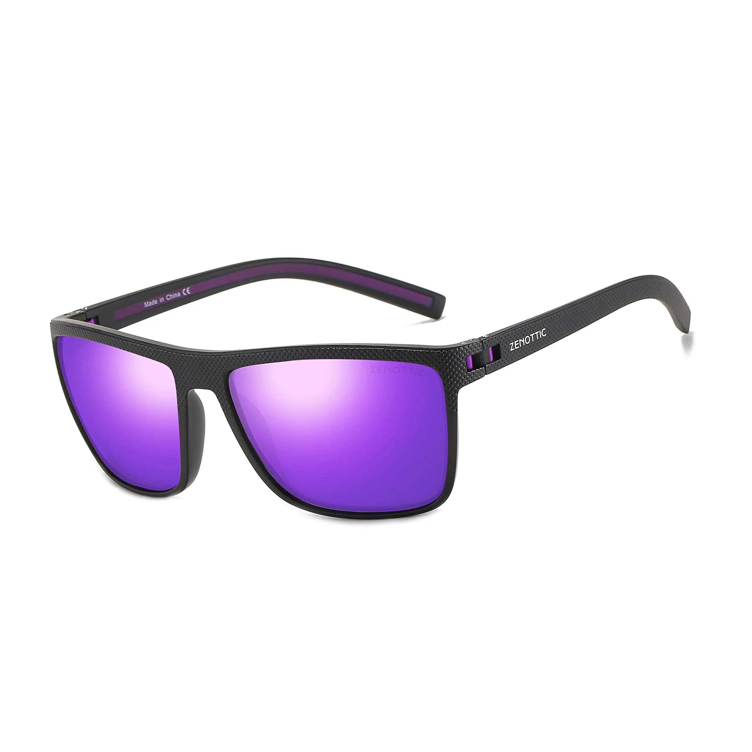 ZENOTTIC Polarized Sunglasses for Men Shades Lightweight TR90 Frame UV400 Protection Square Outdoor Travel Driving Sun Glasses