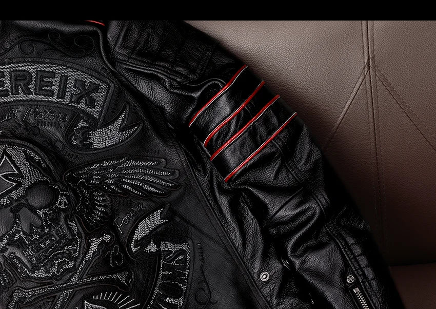 Chaqueta de motociclista nueva para hombre, de piel de vaca, para motocross, de cuero, para invierno, resistente al viento, para carreras, ropa de motociclista resistente al desgaste para Harley.