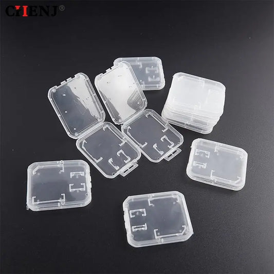 10pcs Transparent Standard TF/SD Memory Card Case Holder Box Storage Boxes Protection Holder Memory Card Clear Plastic Case