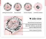 Relógio feminino de Olevs de luxo pulseira de silicone cronógrafo multifuncional calendário a prova de agua 5618