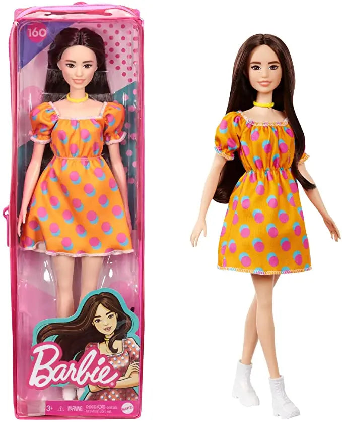 Genuine Barbie Fashionista Dolls, Brunette Hair, Blonde Fashion Doll Accessories, Dress Up Kids Toys for Girls, Children's Playthings