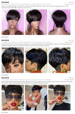 Short Pixie Cut Human Hair Wig for Black Women, Machine-Made Wigs with Bangs, Short Human Hair Wigs