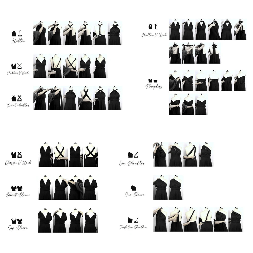Women Sexy Lacing Up Plus Size Dress Formal Occasion Wedding Bridesmaid Party Dress Multiway Wrap Infinity Style Stunning Dress
