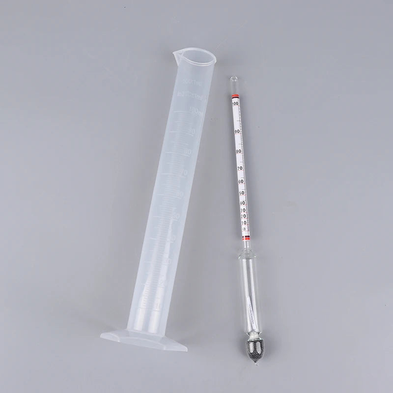 1Set Hydrometer Tester Vintage Measuring Bottle Set Tools Alcoholmeter Wine Concentration Meter 0-100 Hydrometer