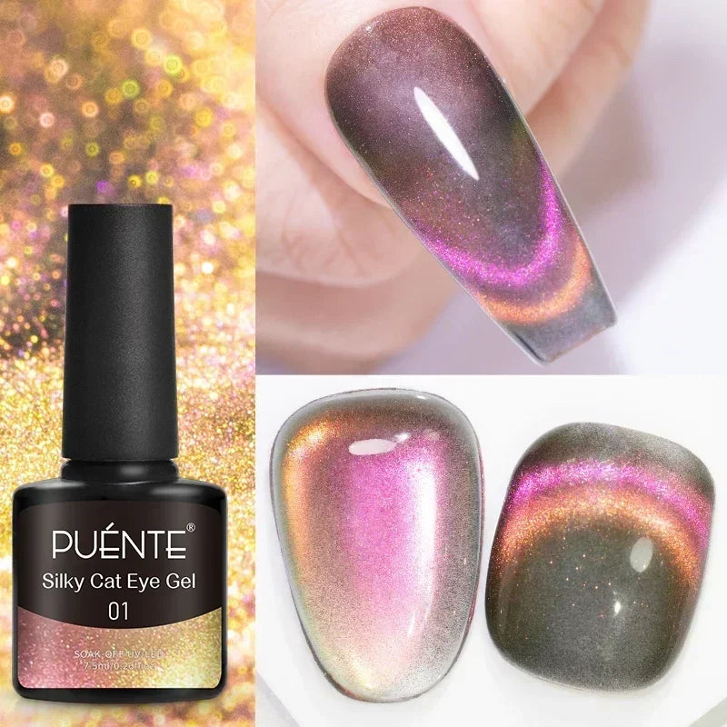 7.5ML Super Shiny Ruby Red Cat Magnetic Gel Nail Polish Wine Red Cat Eye Gel Soak Off Semi-Permanent Nail Varnish For Manicure