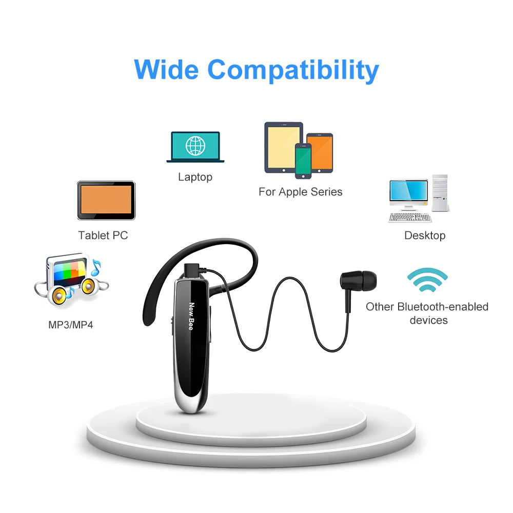 New Bee B41 Wireless Bluetooth 5.0 Earphones Hands-Free Mini Headset 22H Music Playtime Earpieces With CVC 6.0 Mic For iPhones