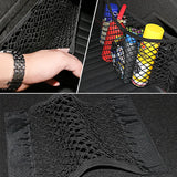 Universal Car Storage Bag Double Mesh Trunk Storage Net, Car Built-in Storage Bag, Car Fire Extinguisher Fixed Net