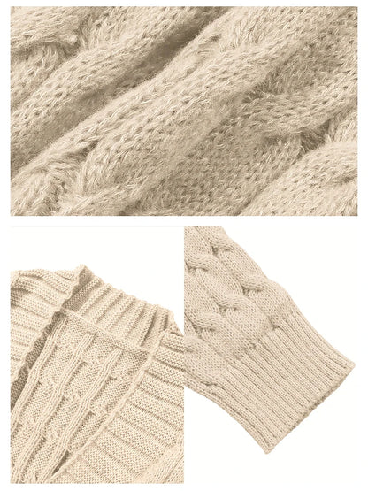Plus Size Women's Sweater Fashion Casual Cardigan Solid Colour Knitted Sweater Cardigan with Pocket Autumn and Winter Best
