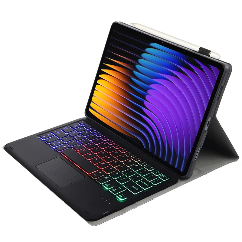 Bluetooth Keyboard Case For Xiaomi Pad 7 7 Pro 11.2 Trackpad Tablet Case Russian Arabic Hebrew Spanish Korean French Keyboard
