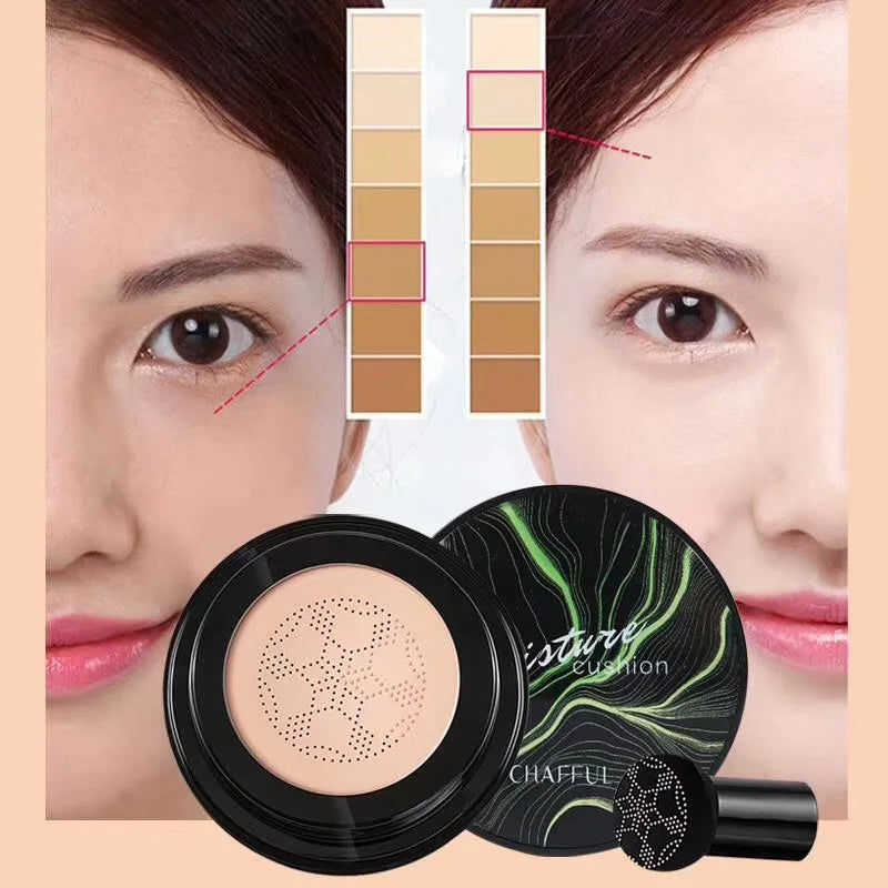 Cabeça de cogumelo almofada de ar bb creme natural hidratante fundação corretivo clareamento óleo-controle duradouro base facial maquiagem