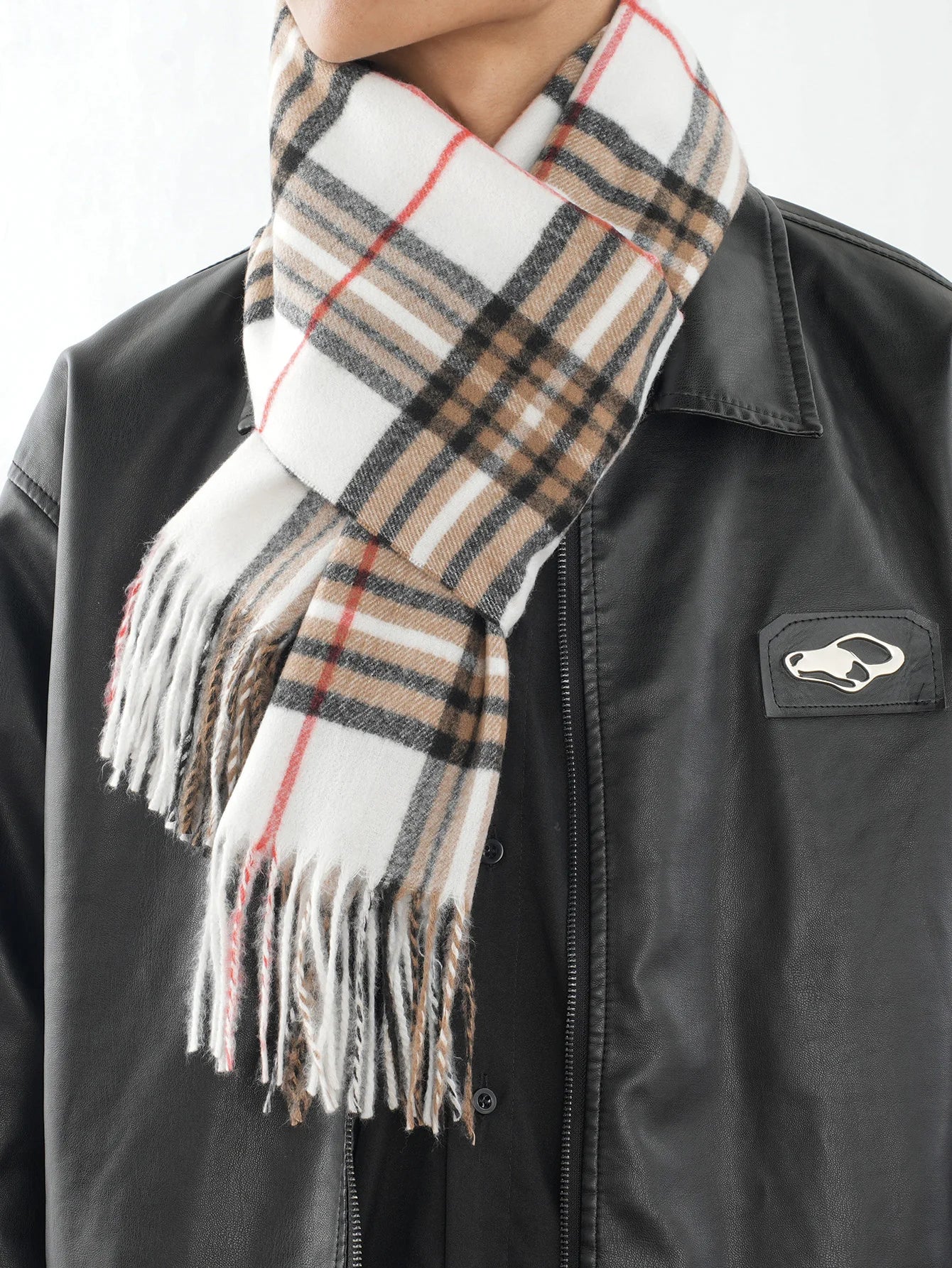 Bufanda tipo chal para hombre con tacto de cachemira cálido a cuadros de Edimburgo, bufanda a cuadros escoceses de estilo preppy