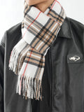 Bufanda tipo chal para hombre con tacto de cachemira cálido a cuadros de Edimburgo, bufanda a cuadros escoceses de estilo preppy