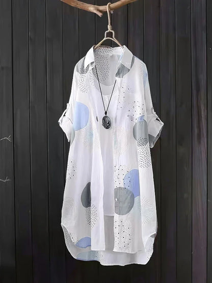 Blusa holgada informal de temperamento para mujer, blusa elegante de manga larga a la moda para mujer, camisa de protección solar para vacaciones y fines de semana.