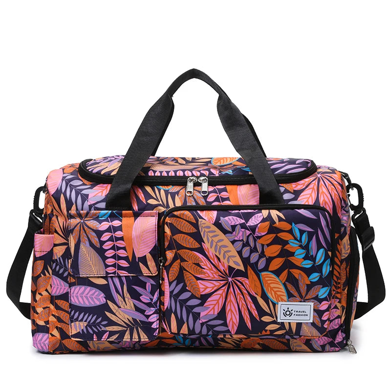 Oxford Leaves Large Capacity Travel Tote 2026 New High Quality Durable Bags Portable Daily Commute Versatile Travel Bags
