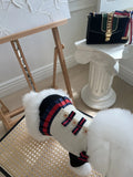FATHIN Dog Princess Dresses Puppy Bow Knot Dress Luxury Pet Skirt Striped Dresses for Small Medium Cats