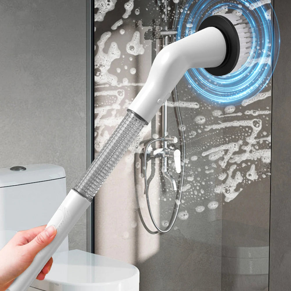 Cepillo de limpieza eléctrico 5 en 1, multifuncional, inalámbrico, giratorio, para baño, cocina, ventanas e inodoro.