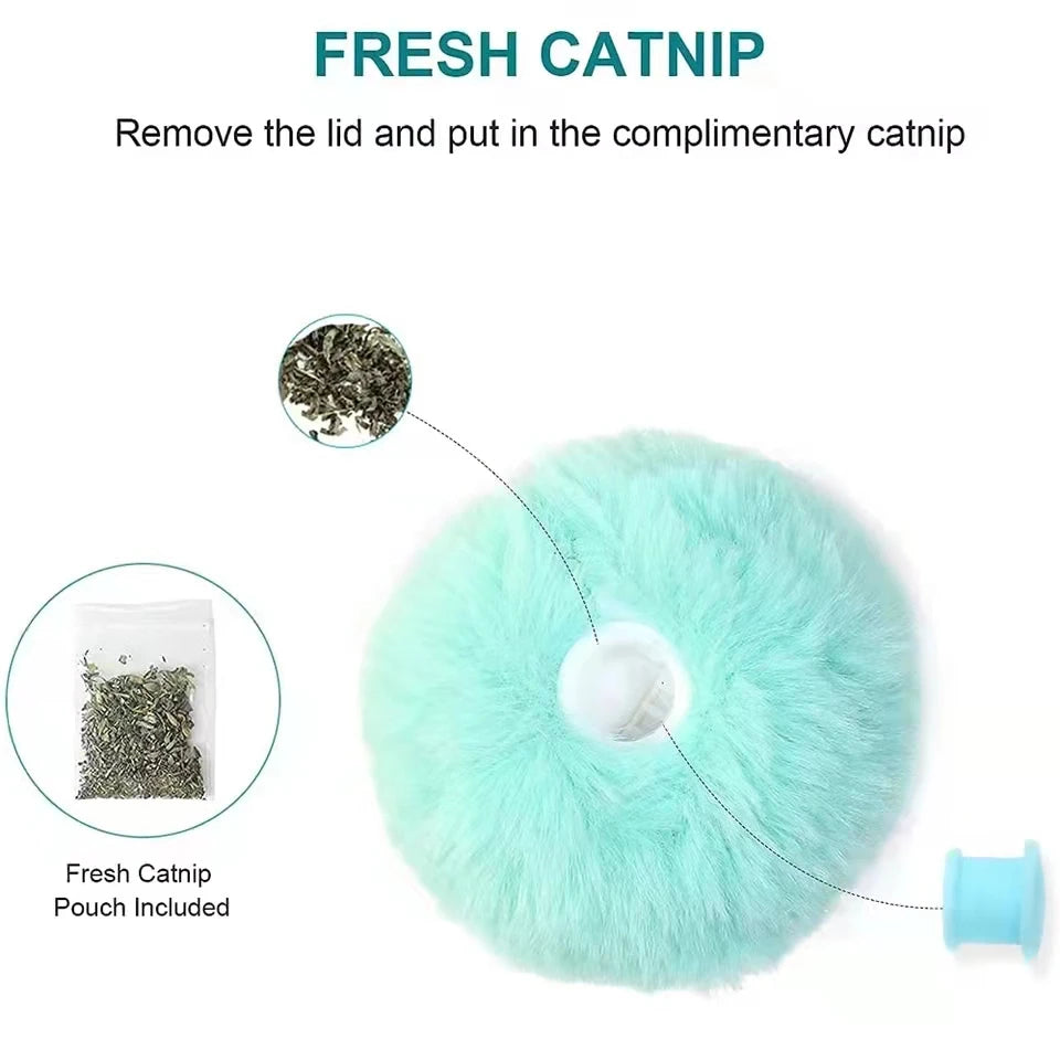 Juguetes inteligentes para gatos, pelota interactiva de peluche, juguete eléctrico de entrenamiento con hierba gatera, juguete con sonido táctil para gatitos, producto para mascotas, juguete con chirrido, pelota, suministros para gatos