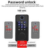 RAYKUBE DS01 BLE TT Lock Smart Fingerprint Deadbolt Lock with Latch/Door Sensor Auto Lock Key/Password/Card/ TT Lock APP Unlock