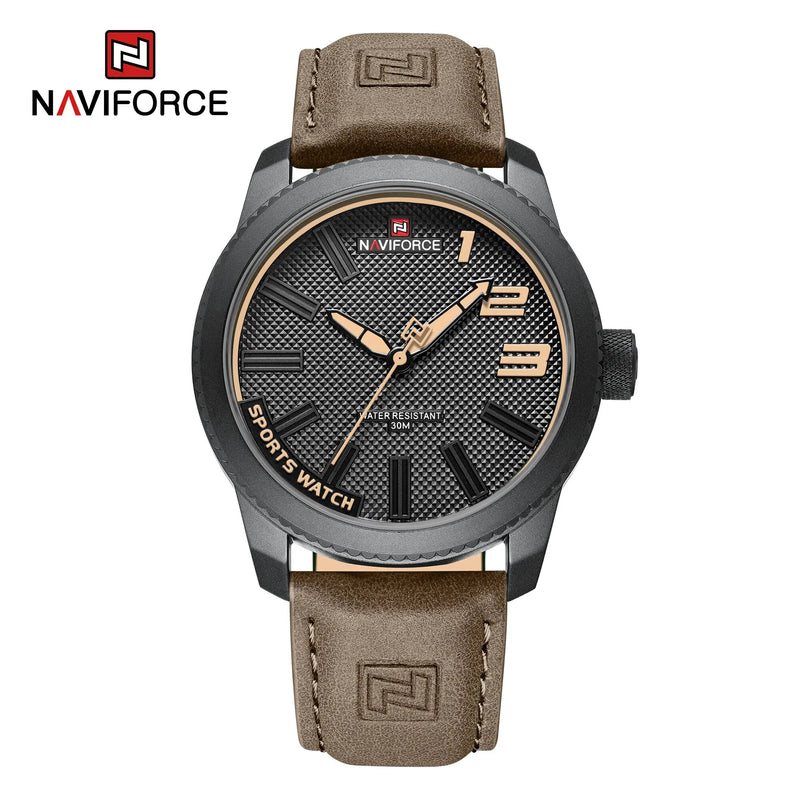NAVIFORCE Popular Male Wristwatch Military Sports Shockproof Waterproof Leather Watch Men Fashion Casual Clock Relogio Masculino