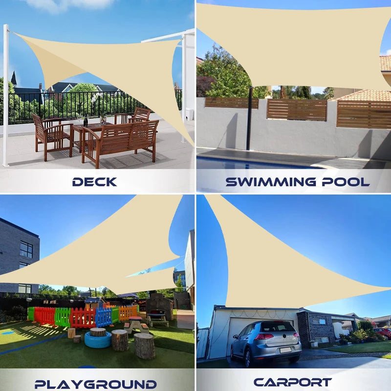 Outdoor Awnings Waterproof Sun Shade Sail Garden Canopi For Terrace Car Canvas Awning Rectangle Pool Sun-Shelter Sunshade Sail