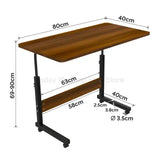 Mesa de Computador Ajustável em Altura, Mesa Sit-Stand, Mesa Laptop com Rodas, Escritório Top, Sala e Quarto, HWC