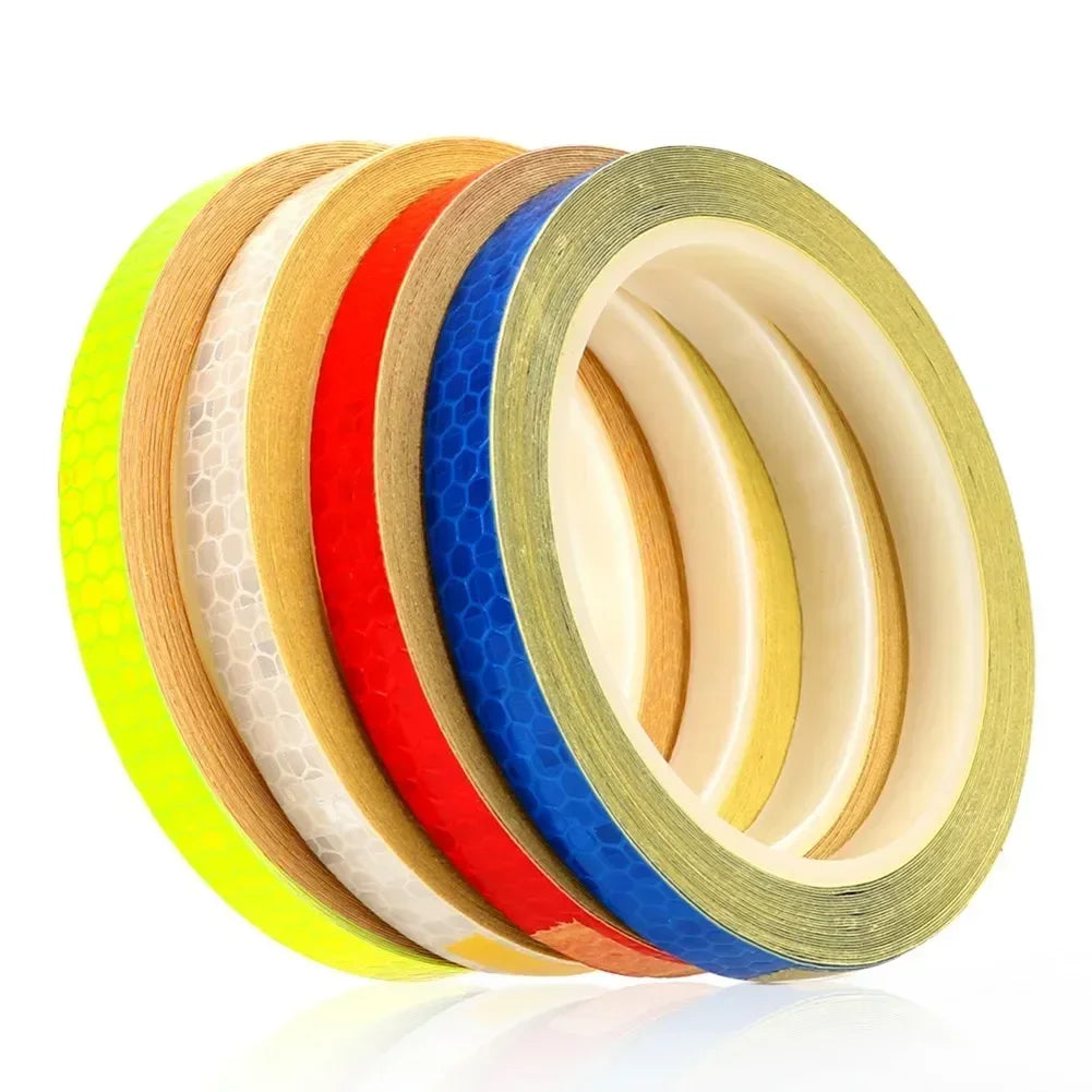 Cinta adhesiva para coche, ceja de PVC, 1 cm x 8 m, accesorios para bicicleta, pegatinas reflectantes de seguridad universales, nuevas y prácticas, oferta de 2024. 