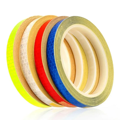 Cinta adhesiva para coche, ceja de PVC, 1 cm x 8 m, accesorios para bicicleta, pegatinas reflectantes de seguridad universales, nuevas y prácticas, oferta de 2024. 