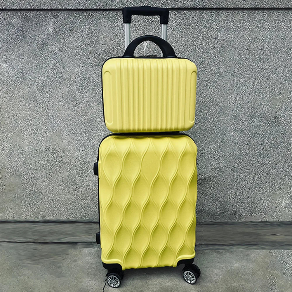 Luggage Set of 2 Pieces, Carry-On Luggage Bag 20inch Portable Small Suitcase Set 14inch Handbag Trolley Case with Universal Wheels Lightweight Travel Gift Code Lock Suitcase