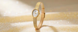 Relogio feminino oval dourado berny de luxo quartzo a prova de agua