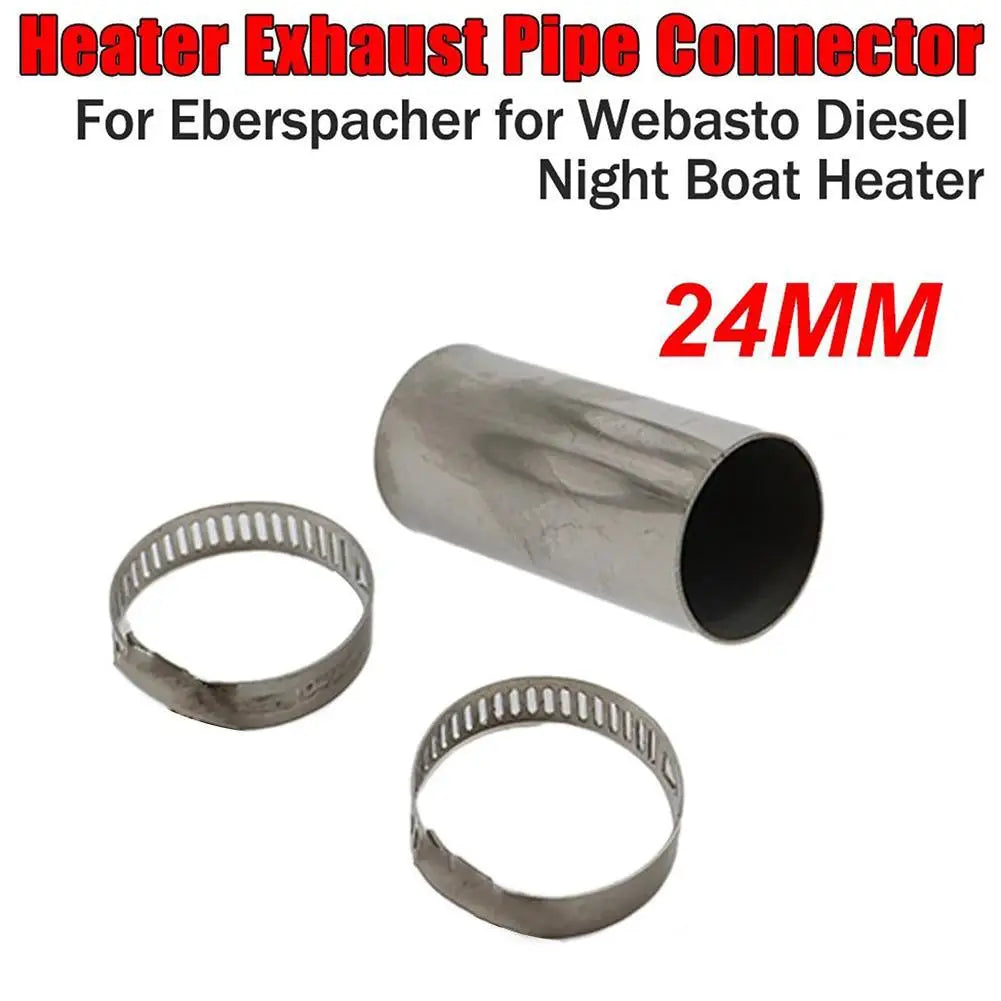 24mm ar diesel aquecedor de estacionamento tubo de escape conector mangueira de ventilação de gás de aço inoxidável com braçadeiras para eberspacher webasto