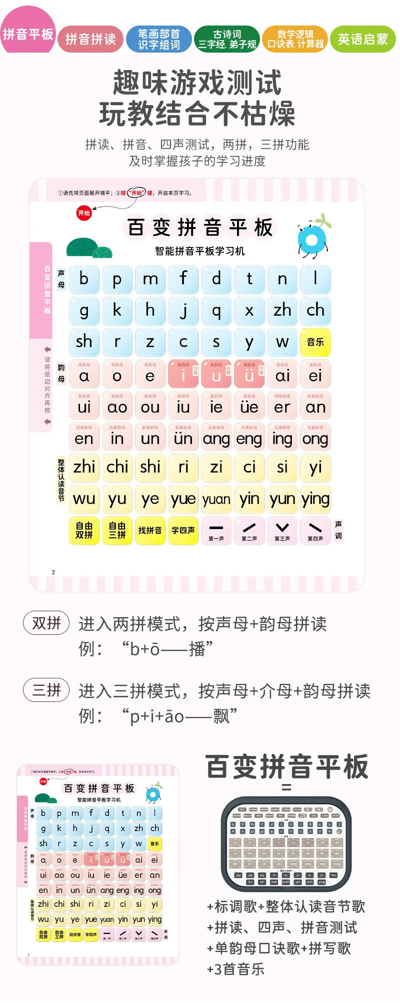 Language, Math, English Enlightenment, Audiobooks, Children's Cognitive Early Education, Learning Aids