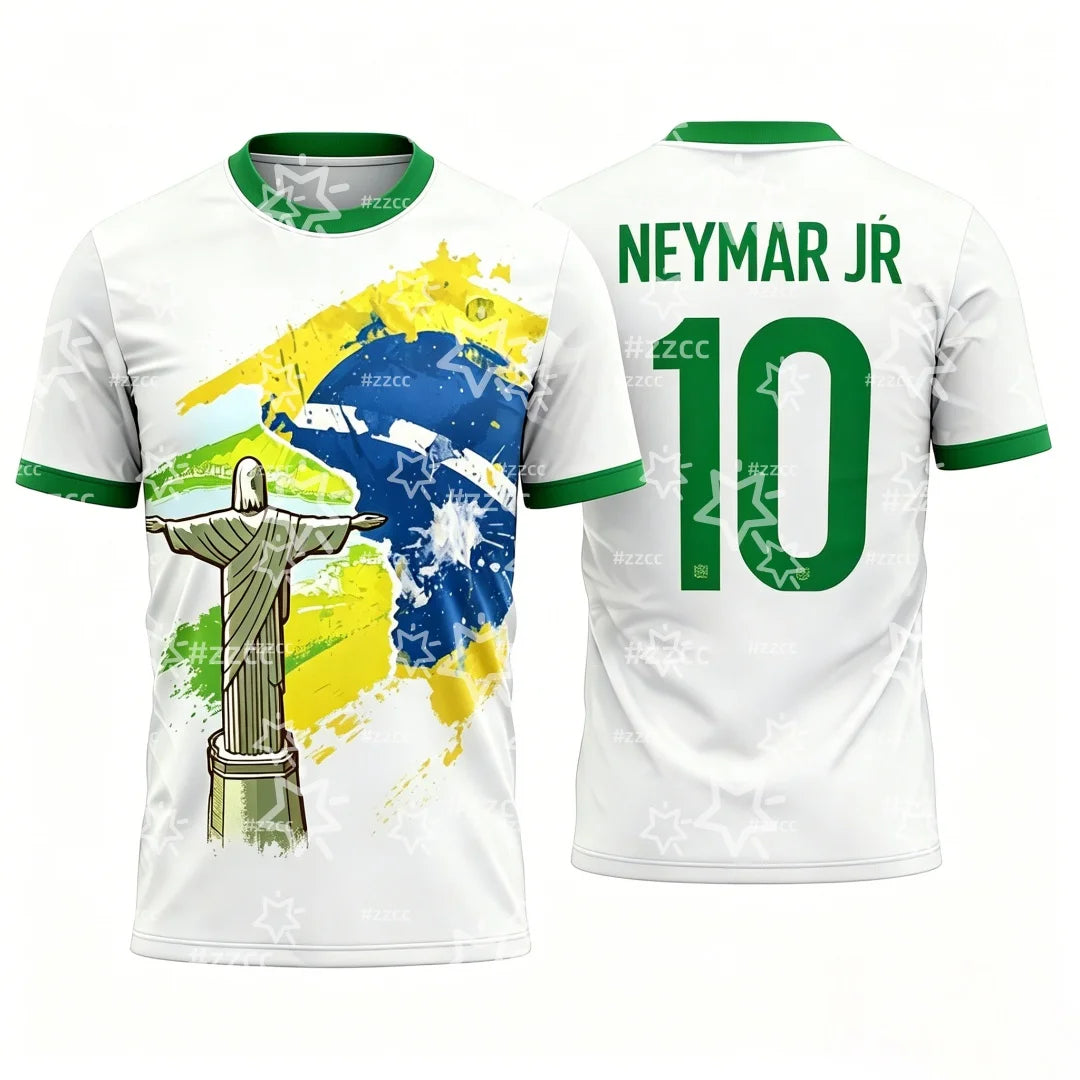 2026 Neymar Brazil national football team jersey training kit Summer Sports Men's T-Shirt Kid's Clothing Tee cycling jersey