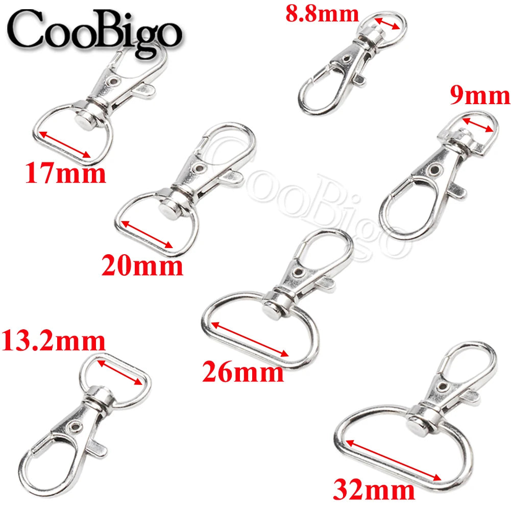 5/16"~1-1/4" Snap Hook Buckle Metal Swivel Lobster Clasp Snap Clip Hook Carabiner for Keychain Key Fob Chain Ring Bag Hardware