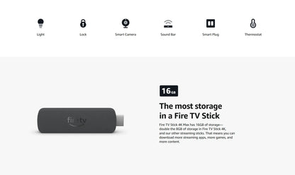 All-New Amazon Fire TV 4K MAX, Android TV Box, Netflix 4K Streaming stick with wifi 6E.16GB Storage (Without Batteries)