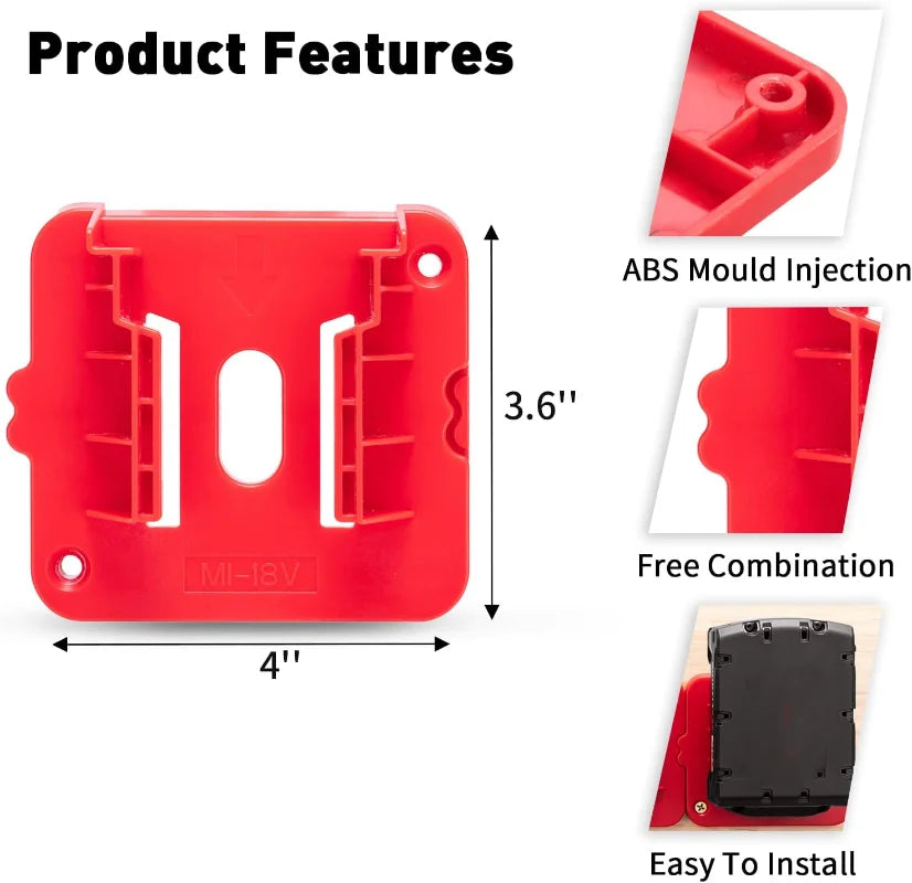 Machine Holder Battery Storage Rack for Dewalt/Makita/Milwaukee 14.4V 18V Li-ion Battery Wall Mount Tool Bracket Fixing