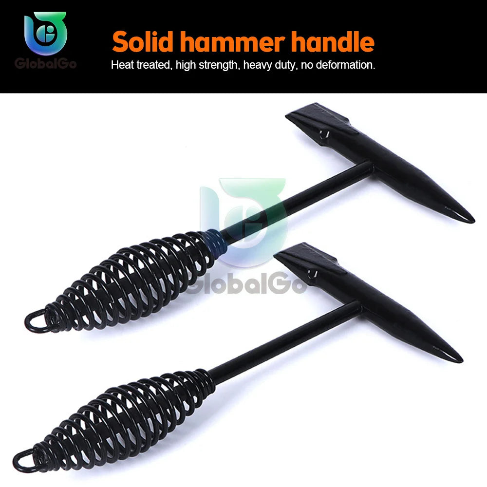 Martillo sólido de acero con alto contenido de carbono, mango de martillo de escoria de soldadura, mango de resorte, martillo soldador para eliminar escoria de soldadura