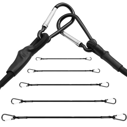 Cuerdas elásticas de 30/60/90/120/150 cm, 8 mm, con ganchos, ligeras, para atar bicicletas, equipaje de coche, correas para portaequipajes de techo.