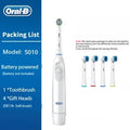Oral B Rotation Electric Toothbrush DB5010 AA Battery 9600 Rpm Cross Action Cleaning Teeth Tooth Brush with Brush Refills