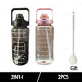 2025 Spring/Summer 2L Large Capacity Outdoor Plastic Bouncing Straw Sports Water Bottle Leak-proof Portable Refill Cups