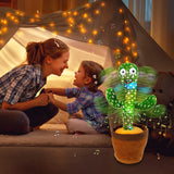 Cactus parlante interactivo para niños, juguete electrónico de peluche con forma de cactus parlante bailando, ideal como decoración para el hogar, regalo de Navidad.