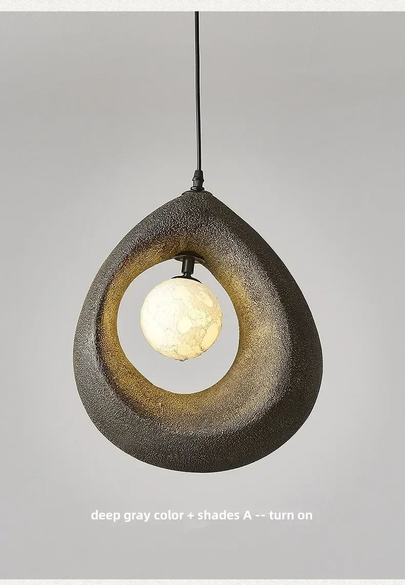 Lámpara colgante japonesa Wabi Sabi, lámpara de techo nórdica para comedor, decoración del hogar, mesa de bar, isla de cocina, lámpara colgante creativa