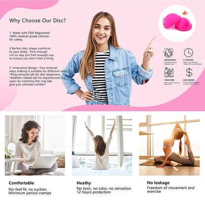 Silicone Menstrual Disc Cup Period Menstrual Collector Menstruation Menstrual Disk Women Health Care Feminine Hygiene Extra-Thin