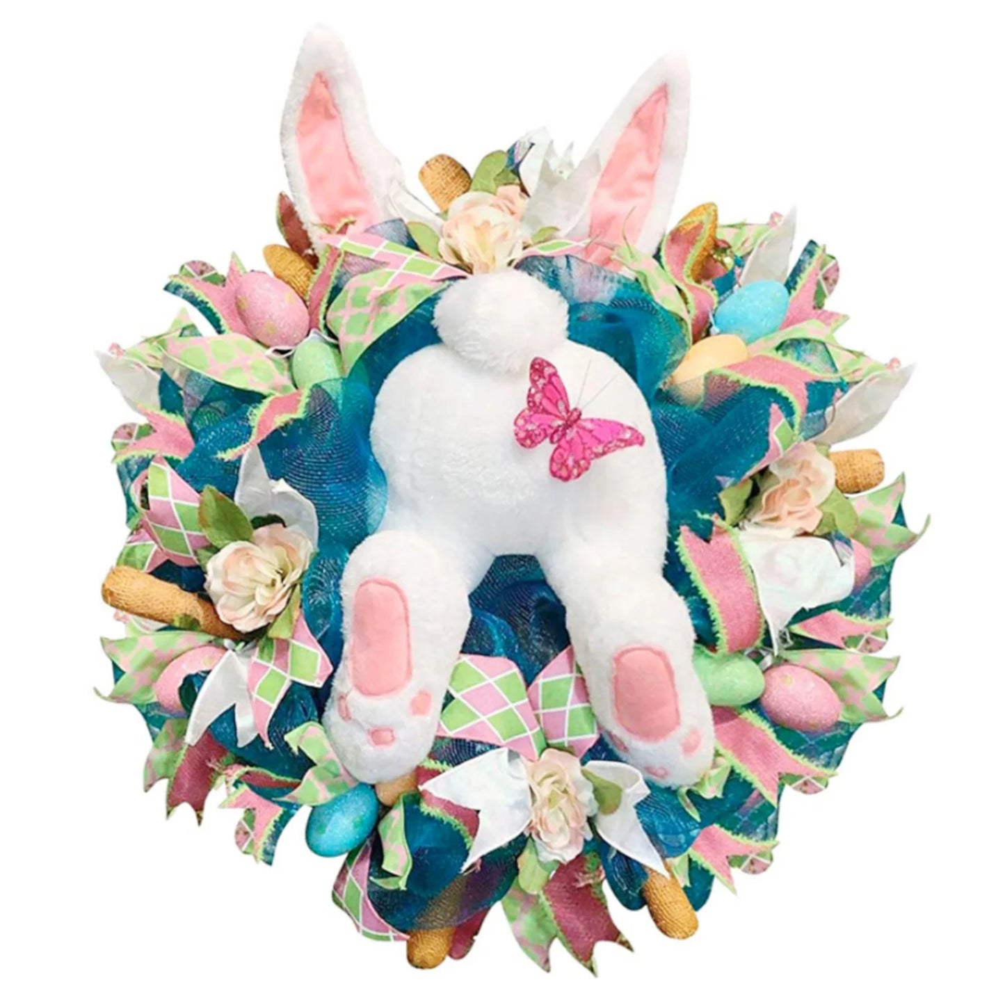 Easter Thief Bunny Butt Wreath With Easter Cross Garland Home Decor Spring Wedding Wreath Storage Cartoon Bunny Shape Ornaments