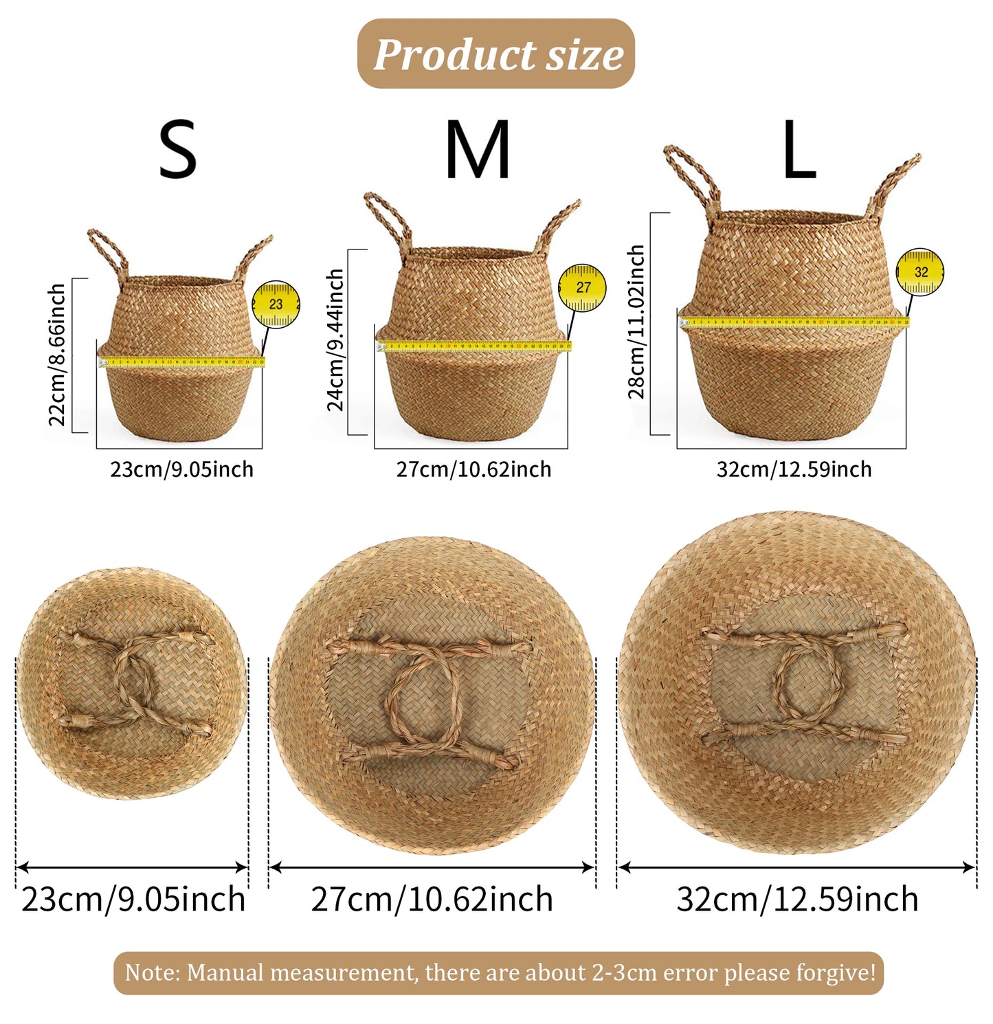 Storage Baskets Straw Wicker Rattan Hanging Flowerpot Seagrass Folding Laundry Clthoes Baskets Garden Plant Basket Home Decor
