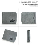 CONTACT'S Genuine Crazy Horse Leather Men Wallets Vintage Trifold Wallet Zip Coin Pocket Purse Cowhide Leather Wallet For Mens