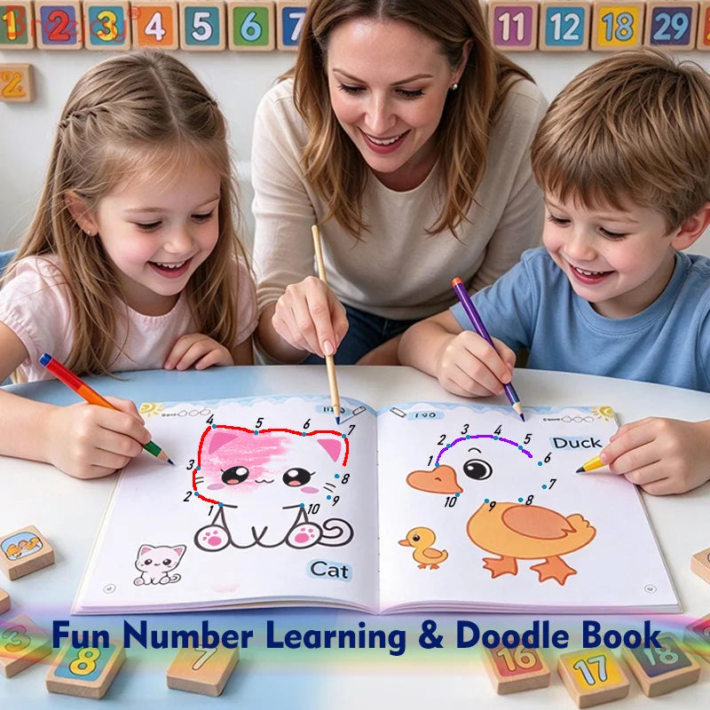Livros de colorir e desenhar para crianças, materiais digitais de educação matemática, brinquedos científicos STEAM, livros digitais de desenho de frutas e animais, atividades divertidas de ligar os pontos, jogos de asso