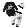 Newborn Baby Boy Baby Elephant Clothes Set Long Sleeve Romper Bodysuit Top and Pants with Hat Spring Autumn Cute Outfit for Boys