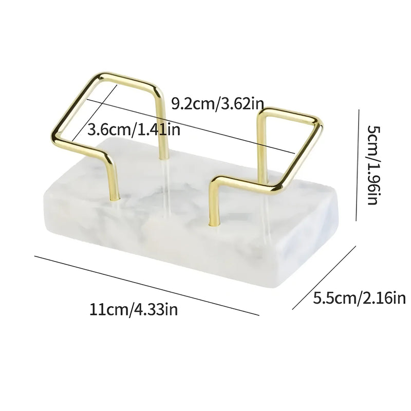 Marble Business Card Holder Organizer Desktop  Name Card Display Stand Table Memo Pad Cards Storage Shelf Office Supplies