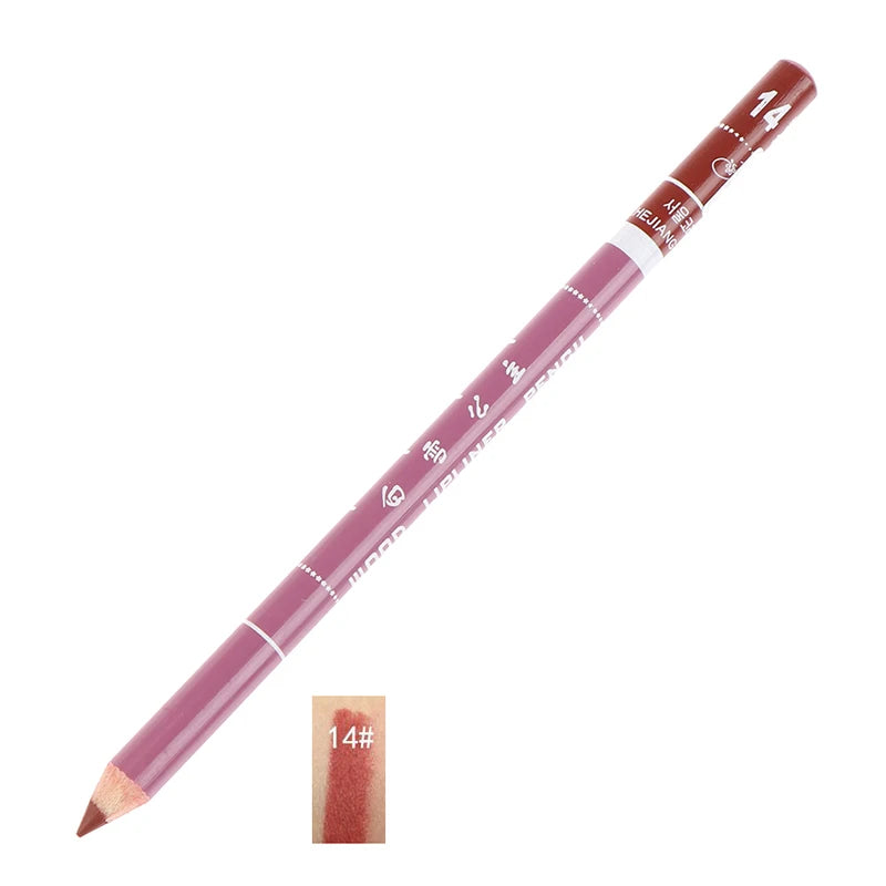Professional Wood Lip liner Waterproof Lady Charming Lip Liner Soft Pencil Makeup Women's Long Lasting Cosmetic Tool 28Color