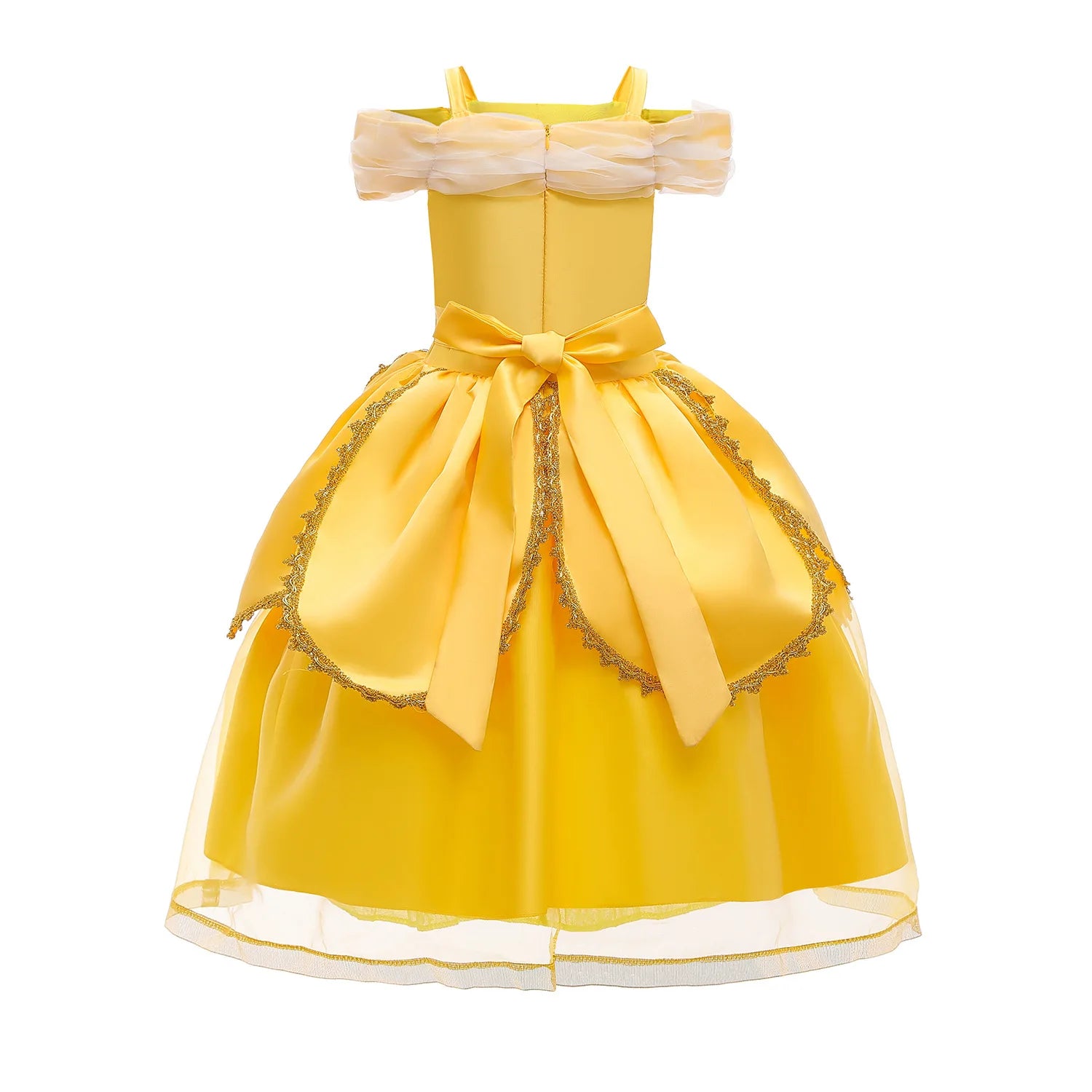 2025 Cosplay Belle Princess Dress Girls Dresses For Beauty and beast Party Clothing Magic stick crown Costume 3-12Y